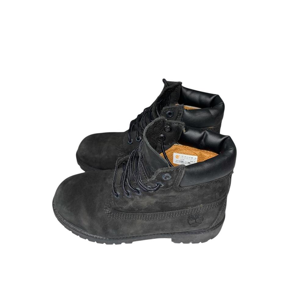 Timberland Premium Black Nubuck Waterproof Work Boots Size 3